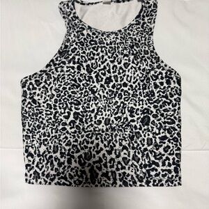 Balance Collection Black and White Leopard Crop Top